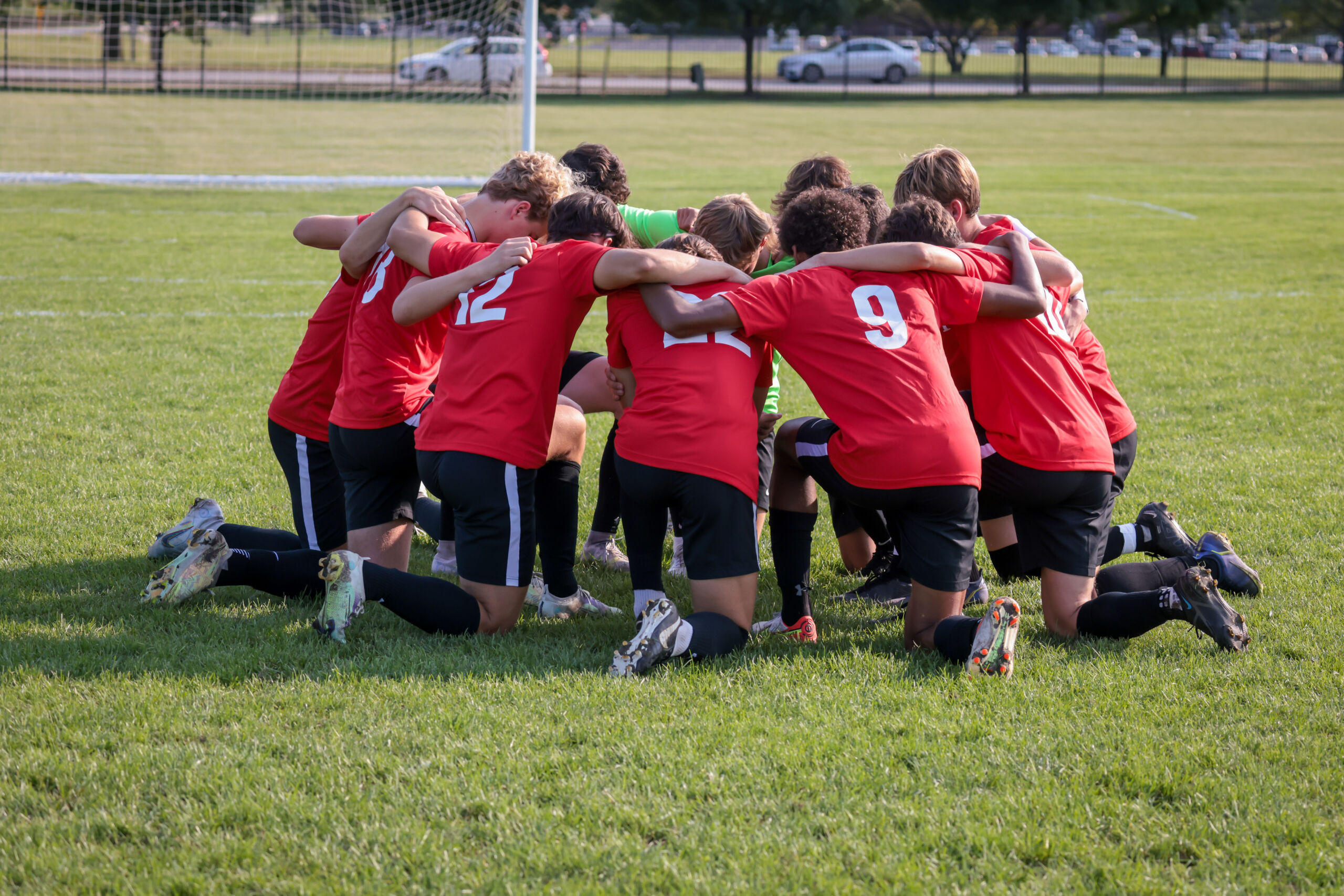 Benet students playing soccer