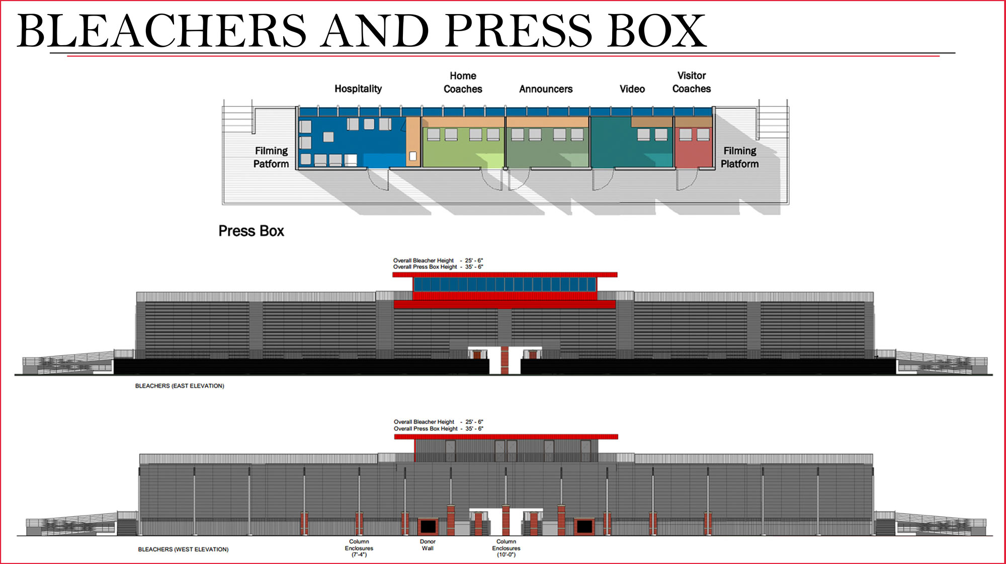 Benet Stadium bleachers and press box